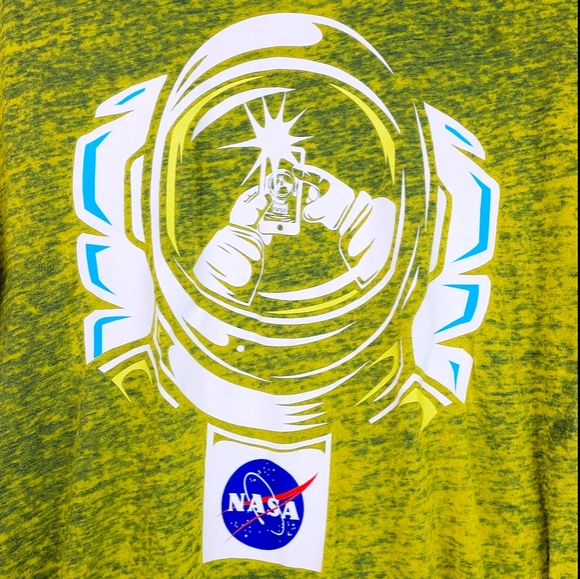 NASA Yellow Burnout Print T-Shirt XL - Picture 2 of 7